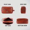 Picture of HAMMONDS FLYCATCHER Toiletry Bag for Men and Women - Genuine Leather Travel Organizer with Multiple Compartments - Tan Toiletry Shaving Kit for Men - Toiletry Organizer & Cosmetics Pouch for Women