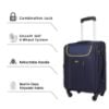 Picture of THE CLOWNFISH Abraham Luggage Polyester Soft Case Expandable Capacity Suitcase Four Wheel Trolley Bag - Navy Blue (57 cm, 22 inch)