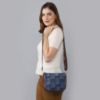 Picture of THE CLOWNFISH Garnet Series Printed Handicraft Fabric & Tapestry Crossbody Sling Bag for Women Ladies Single Shoulder Bag Shoulder Belt (Blue-Floral)