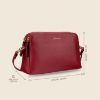 Picture of MAI SOLI Genuine Leather Sling Bag for Women With Double Zip Closure, Adjustable Straps, Daily Use Messenger Ladies Purse, Stylish Side Bag For Women - Berry