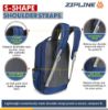 Picture of Zipline 35 Ltr, 19 inch Blue Laptop Backpack for Men & Women college girls boys fits 15.6 inch laptop macbook pro/tablet polyester Airline carry-on size