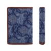 Picture of THE CLOWNFISH Glamour Fold Series Tapestry Fabric & Faux Leather Unisex Dual Passport Wallet Travel Document Organizer with Multiple Card Holder Slots (Blue-Floral)