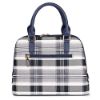 Picture of The Clownfish Andrea Handbag for Women Office Bag Ladies Shoulder Bag Tote For Women College Girls-Checks Design (Navy Blue)