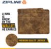 Picture of Zipline Men's Premium Leather Wallet for Office/Business/Travel/Casual use (Tan)