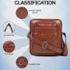 Picture of Bagneeds Stylish PU Leather Sling Cross Body Travel Office Business Messenger One Side Shoulder Bag for Men Women(25cmx8cmx26cm) (Tan)