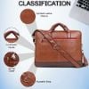 Picture of Bagneeds Pu Leather 15.6 inch Messenger Sling Office Shoulder Travel Organizer Bag For Men & Women (L,32 X W,6cmx H, 42cm (Brown) (Tan)