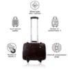 Picture of DORPER MONEY HILL Leather 44 Litres Laptop Business Roller 18 inch Trolley Travel Bag for Men Cabin Size (2.5Kg) (C-BROWN, LEATHER)
