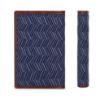 Picture of THE CLOWNFISH Glamour Fold Series Tapestry Fabric & Faux Leather Unisex Passport Wallet Travel Document Organizer (Blue-Stripes)