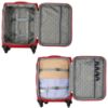 Picture of The Clownfish Combo of 2 Farren Series Luggage Polyester Softcase Suitcases Varied Sizes Four Wheel Trolley Bags - Red (68 cm, 56 cm)