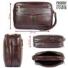Picture of THE CLOWNFISH Multipurpose Travel Pouch Money Cash Pouch Wrist Handbag Clutch (Dark Brown)