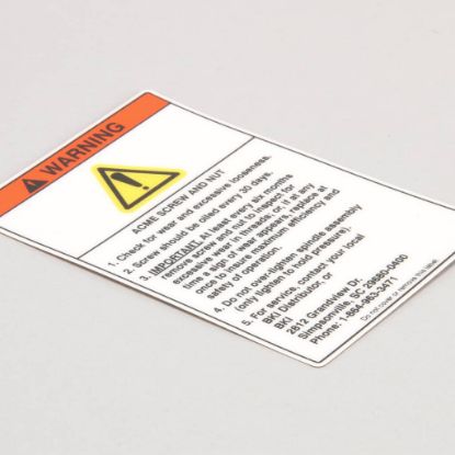 Picture of BKI Decal, Fkm Warning Acme Screw Part# N0153