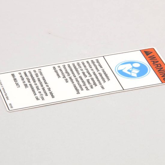 Picture of BKI Decal, Before Using This Machi Part# N0160