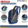 Picture of Zipline 35 Ltr, 20 inch Blue Laptop Backpack for Men & Women college girls boys fits 15.6 inch laptop macbook pro/tablet polyester Airline carry-on size