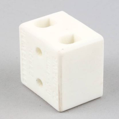 Picture of BKI Terminal Block, 2 Pole Ceramic Part# TB0059