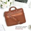 Picture of Zipline Office Synthetic Leather laptop bag for Men women, 15.6" compatible laptop Messenger Bags for Men & Women (1-Tan Bag)