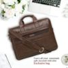 Picture of Zipline Office Synthetic Leather laptop bag for Men women, 15.6" compatible laptop Messenger Bags for Men & Women (1-Brown Bag)