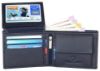 Picture of NAPA HIDE Blue Leather Wallet for Men I 6 Credit/Debit Card Slots I 2 Currency Compartments I 1 ID Window I 2 Secret Compartments I 1 Coin & Zip Pocket