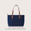 Picture of eske Aliz Canvas Vegan Leather Tote Handbag For Women | Shoulder Bag For Daily Use (Navy Blue Cognac)