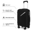Picture of THE CLOWNFISH Denzel Series Luggage Polypropylene Hard Case Suitcase Eight Wheel Trolley Bag with TSA Lock- Black (Small Size, 56 cm-22 inch)