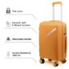 Picture of THE CLOWNFISH Denzel Series Luggage Polypropylene Hard Case Suitcase Eight Wheel Trolley Bag with TSA Lock-Orange (Medium Size, 66 cm-26 inch)