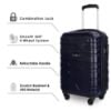 Picture of THE CLOWNFISH Arsenio Series Luggage ABS Hard Case Suitcase Four Wheel Trolley Bag - Navy Blue (55 cm, 22 inch)