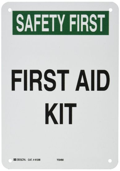 Picture of Brady® First Aid Sign  B-555  10In H X 7In W Part# - 41208