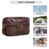 Picture of THE CLOWNFISH Multipurpose Travel Pouch Money Cash Pouch Wrist Handbag Clutch with Wrist Belt (Dark Brown)
