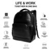 Picture of Bagneeds Synthetic Leather School/College & Travel Laptop Backpack for Unisex (Black)