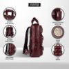 Picture of Hammonds Flycatcher Genuine Leather Executive Backpack-Premium Brown Laptop Bag with Multiple Compartments, Trolley Straps, Adjustable Shoulder Straps-Perfect for Professionals and Students-Ideal Gift