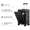 Picture of THE CLOWNFISH Ambassador Series Carry-On Luggage Polycarbonate Hard Case Suitcase Eight Spinner Wheel Trolley Bag with TSA Lock, USB, Mobile Holder, Cup Holder- Black (56 cm-22 inch)