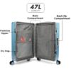 Picture of THE CLOWNFISH Stark Series Luggage Polycarbonate Hard Case Suitcase Eight Wheel Trolley Bag with Double TSA Locks- Sky Blue (Small Size, 57 cm-22 inch)