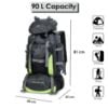 Picture of THE CLOWNFISH Summit Seeker 90 Litres Polyester Travel Backpack for Mountaineering Outdoor Sport Camp Hiking Trekking Bag Camping Rucksack Bagpack Bags (Dark Grey)
