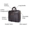 Picture of Bagneeds Men's Synthetic Leather Briefcase Messenger, Office, Travel, Laptop Bag (Brown)