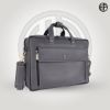 Picture of HAMMONDS FLYCATCHER Laptop Bag for Men - Genuine Leather Office Bag, Graphite Grey - Fits 14/15.6/16 Inch Laptop/MacBook -Expandable, Water Resistant -Shoulder Bag with Trolley Strap - 1 Year Warranty