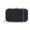 Picture of The Clownfish Fabia Collection Womens Party Clutch Ladies Wallet Evening Bag with Fashionable Round Corners Beads Work Floral Design (Black)