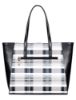 Picture of The Clownfish Agnes Handbag for Women Office Bag Ladies Shoulder Bag Tote For Women College Girls-Checks Design (Black)