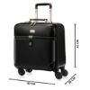 Picture of THE CLOWNFISH Luxury Luggage Faux Leather Hardsided Suitcase 8 Wheel Trolley Bag Travel Laptop Roller Case (Black)
