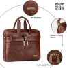 Picture of THE CLOWNFISH Enterprise Synthetic 15.6-inch Laptop Messenger Bag (Brunette Brown)