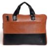 Picture of Bagneeds Laptop Bag Vegan Leather Office Messenger Bag Slim & Styles for men's (Tan-Black)