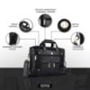 Picture of HAMMONDS FLYCATCHER Laptop Bag - Premium Leather Travel Bag for Men - Fits Up to 14/15.6/16 Inch Laptop/MacBook - Office Bag, Messenger Bag, Shoulder Bag - Black - Water Resistant - Genuine Leather