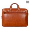 Picture of THE CLOWNFISH Glamour Faux Leather Slim Expandable 12 inch Laptop Messenger Bag Briefcase (Tan)