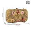 Picture of The Clownfish Senorita Collection Womens Party Clutch Ladies Wallet Evening Bag with Fashionable Round Corners Beads Work and Floral Embroidered Design (Yellow Ochre)