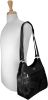 Picture of K London Ladies Black Leather 2 Strap Shoulder Handbag - 5 Zip Pockets & Compartments inc Mobile Phone Holder, Medium Size Fashionable Designer Womens Bags - (KL_188_BLK)