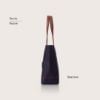Picture of eske Alva Canvas Vegan Leather Tote Handbag For Women | Shoulder Bag For Daily Use (Navy Blue Cognac)