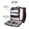 Picture of THE CLOWNFISH Trailblazer Series Luggage Polyester Soft Case Four Wheel Suitcase 15.6 inch Laptop Ipad Trolley Bag with TSA Lock - Black (44 cm, 17.3 inch)