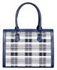 Picture of The Clownfish Alvis Handbag for Women Office Bag Ladies Shoulder Bag Tote For Women College Girls-Checks Design (Navy Blue)