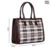 Picture of THE CLOWNFISH Alvis Handbag for Women Office Bag Ladies Shoulder Bag Tote For Women College Girls-Checks Design (Dark Brown)