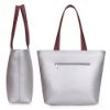 Picture of The Clownfish Jewel Series Faux Leather Handbag for Women Office Bag Ladies Shoulder Bag Tote For Women College Going Girls (Silver)