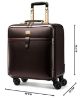 Picture of THE CLOWNFISH Luxury Luggage Faux Leather Hardsided Suitcase 8 Wheel Trolley Bag Travel Laptop Roller Case -(39 cm, Rich Brown)