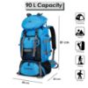 Picture of THE CLOWNFISH Summit Seeker 90 Litres Polyester Travel Backpack for Mountaineering Outdoor Sport Camp Hiking Trekking Bag Camping Rucksack Bagpack Bags (Sky Blue)